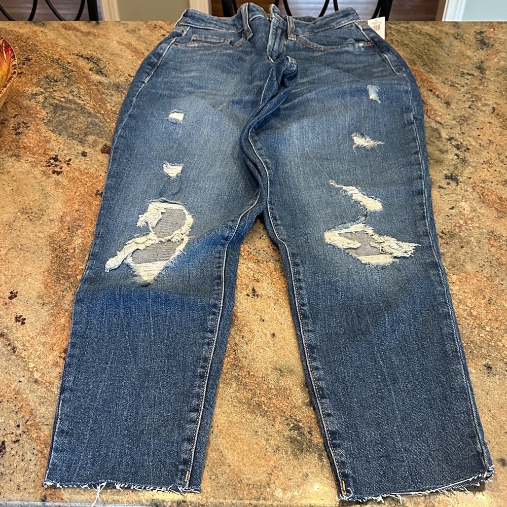 Stylish Blue Distressed Women's Jeans